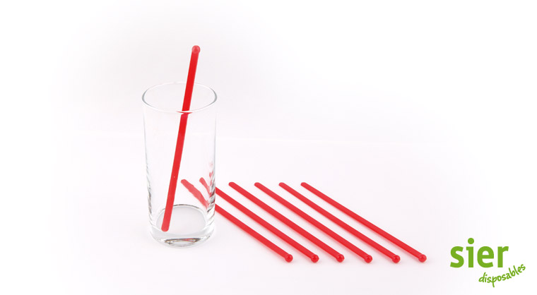 Spatule Cocktail Rouge 165 x 6 Mm - 200 pcs