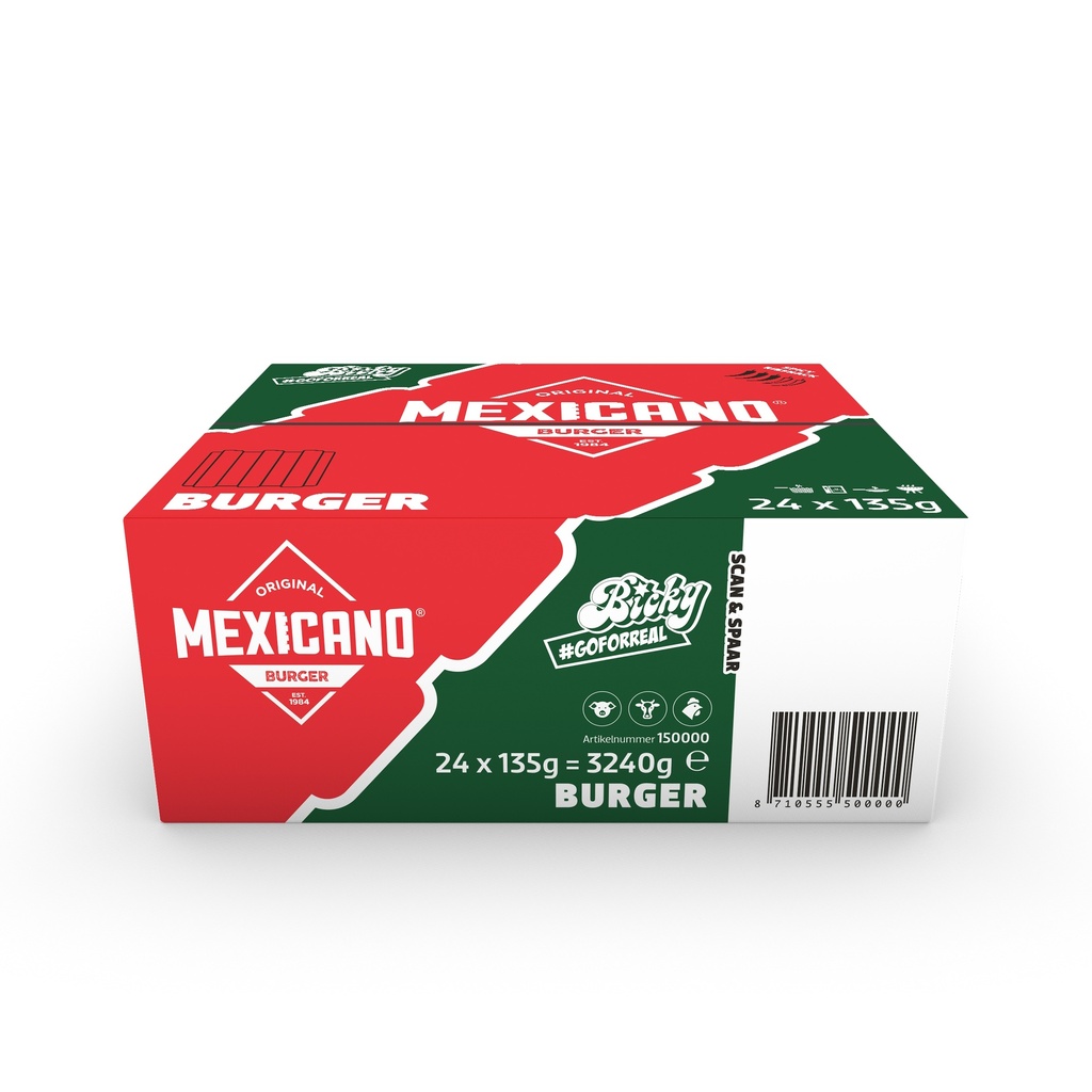 Bicky Mexicano Burger 24 x 135 gr