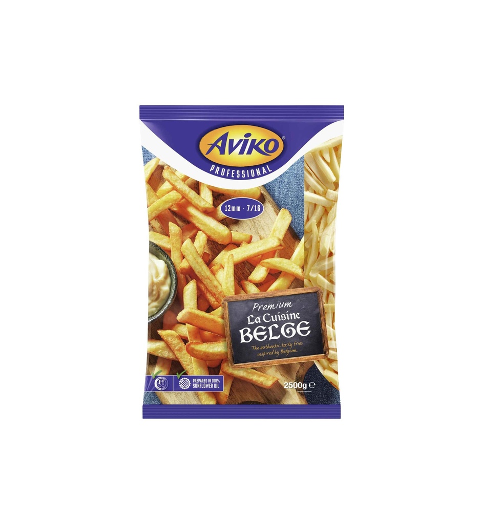 Frieten 11 mm Diepvries Cuisine Belge Aviko 5 x 2,5 kg