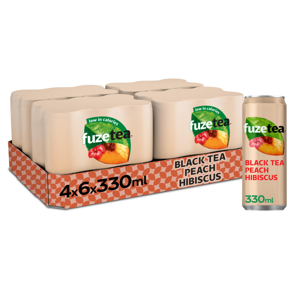 Fuze Tea Black Tea Peach Hibiscus Blik 6 x 4 x 33 cl