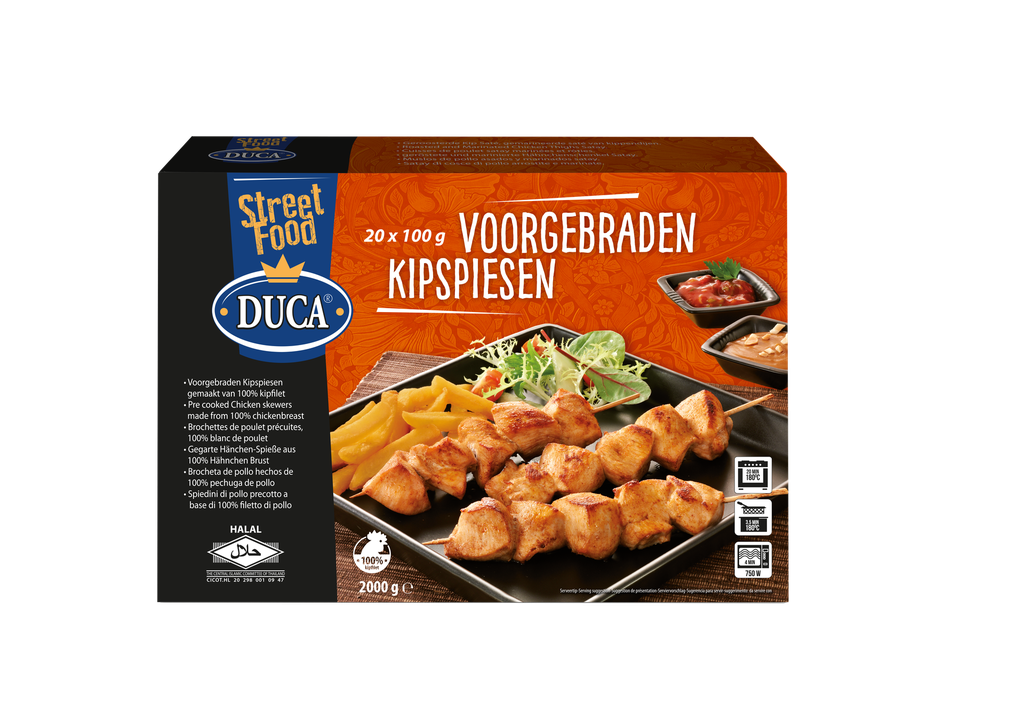 Kipspiezen 2 kg Duca 20 x 100 gr