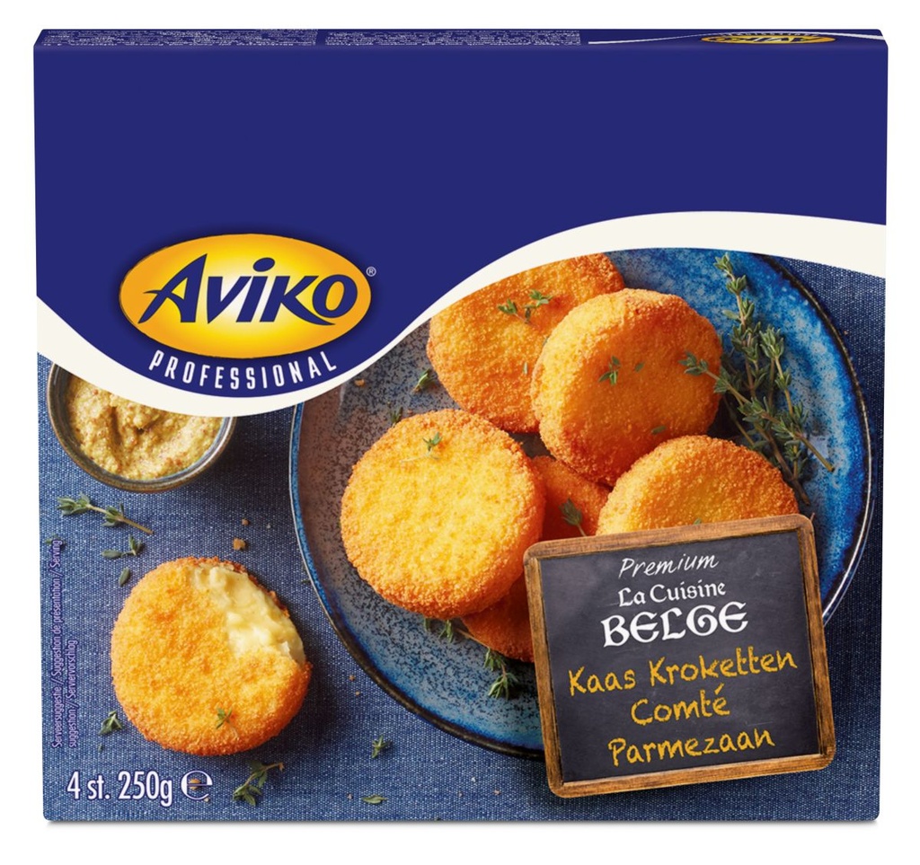 Croquette Fromage Comte/Parmezan Cuisine Belge Aviko 22 x 62,5 gr