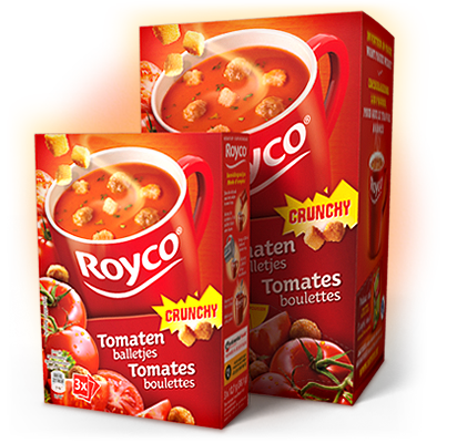 Royco Minute Soupe Tomates Crunchy + Boulettes 20 pcs