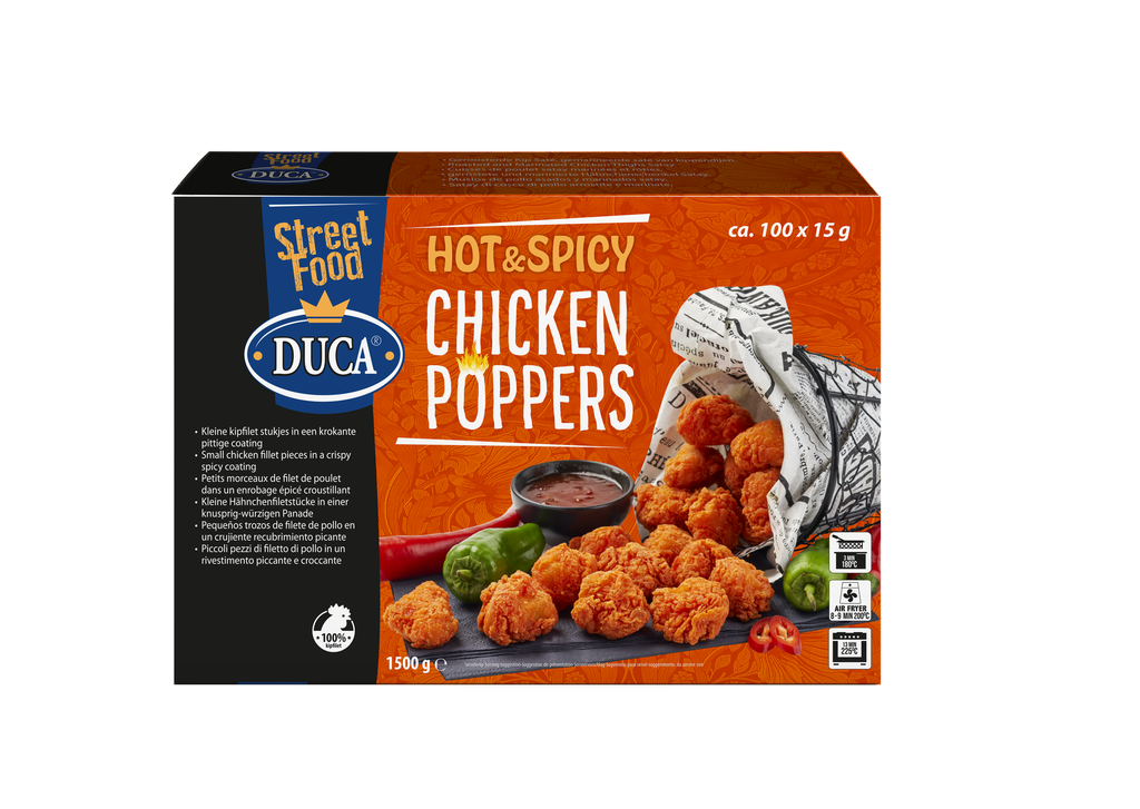 Chicken Poppers Hot&Spicy Duca 100x15gr