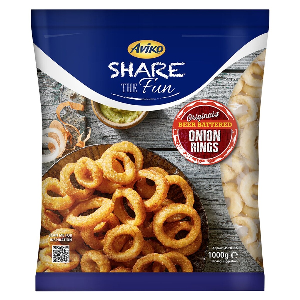 Beer Battered Onion Rings Aviko 1 kg