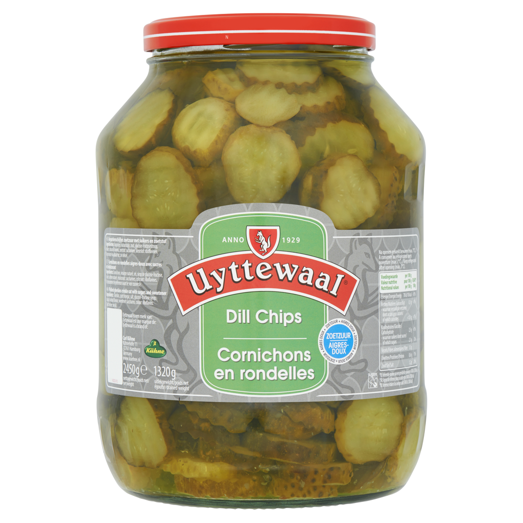 Augurken Schijfjes Dill Chips Uyttewaal Glas 2,45 kg