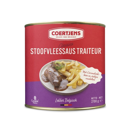 [3113] Stoofvlees Saus Traiteur Met Rundsvlees en Bier Coertjens 2.7 kg