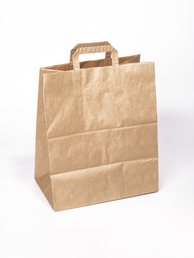 [14602] Sachet En Papier + Poignee Kraft 32 x 21 x 38 cm -250 pcs