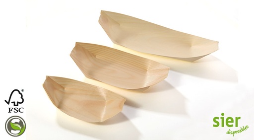 [W2552] Bateau en bois  Sier 140 x 77 mm - 100 pcs