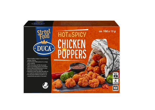 [w3427] Chicken Poppers Hot&Spicy Duca 100 x 15 gr