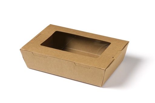 [14044] Maaltijdbox Kraft + Venster - 120 x 180 x 50 mm - 50 st