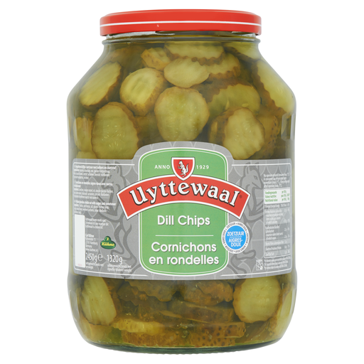 [8222] Augurken Schijfjes Dill Chips Uyttewaal Glas 2,45 kg